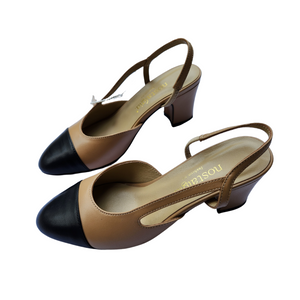 Eleutheria Genuine Lambskin Two Tone Slingbacks by Nostalgia Fashion New York